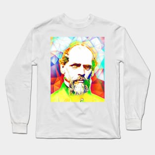 John A. Roebling Colourful Portrait | John A. Roebling Artwork 8 Long Sleeve T-Shirt